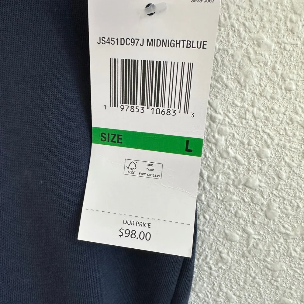 Michael Kors Studded Logo Charm Jersey T-Shirt Women Large Navy Casual NWT